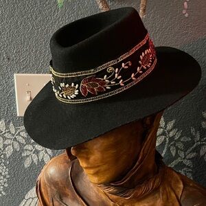 Embroidered Black Hat